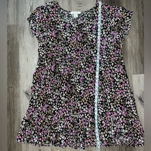 Passport Beautiful Floral Black and Pink Cottage Dress Size 2X - Picture 6 of 8